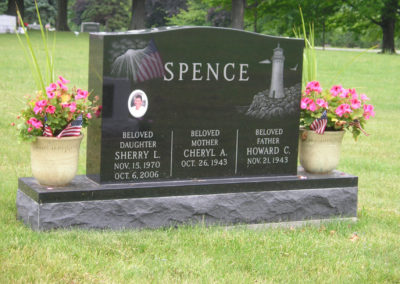 Custom monument with photo from Rochester Monument Company Inc. in Webster, NY